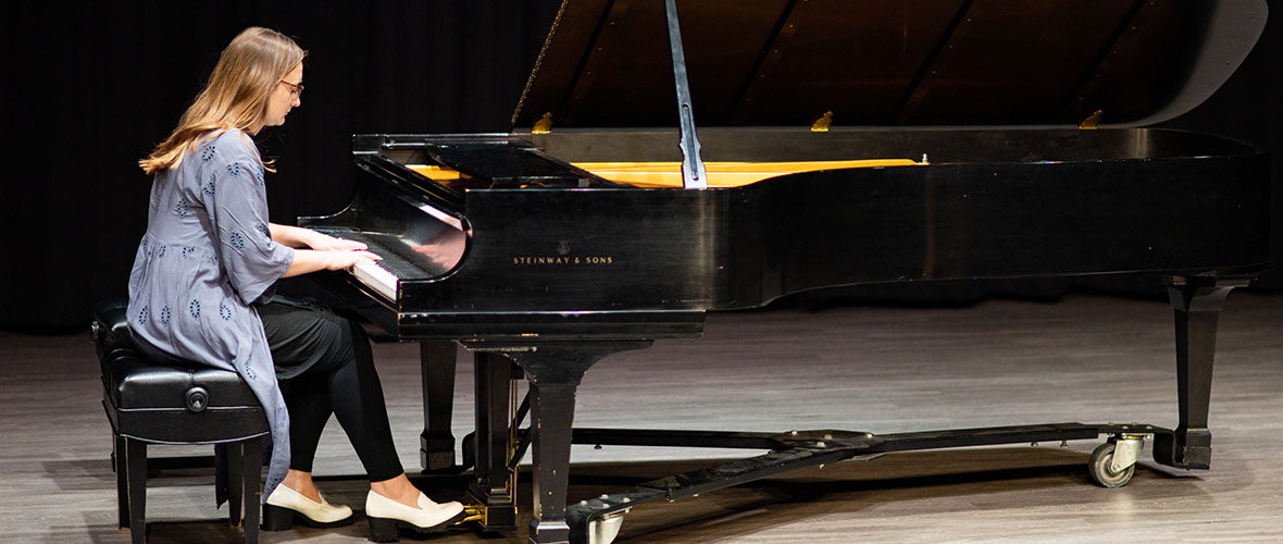 Pianist performing