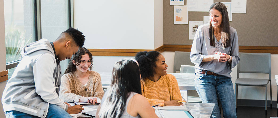 English teacher leading class