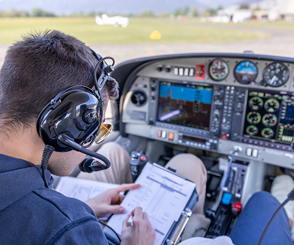 A student getting his aircraft ready for flight