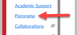 Panorama link in the course navigation menu