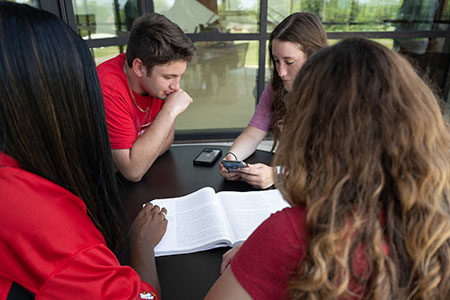 Two students working together during the summer bridge program