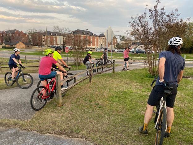 Cyclists on the trail